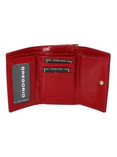 Skórzany portfel damski GREGORIO BT117 czerwony